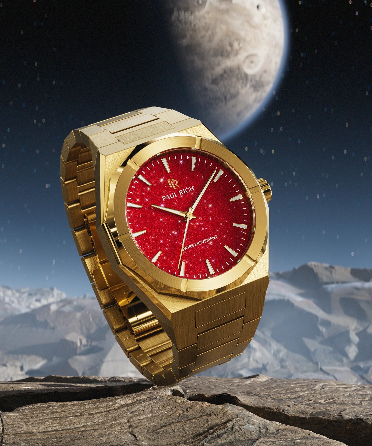 Paul Rich Star Dust II Gold | Red Dial