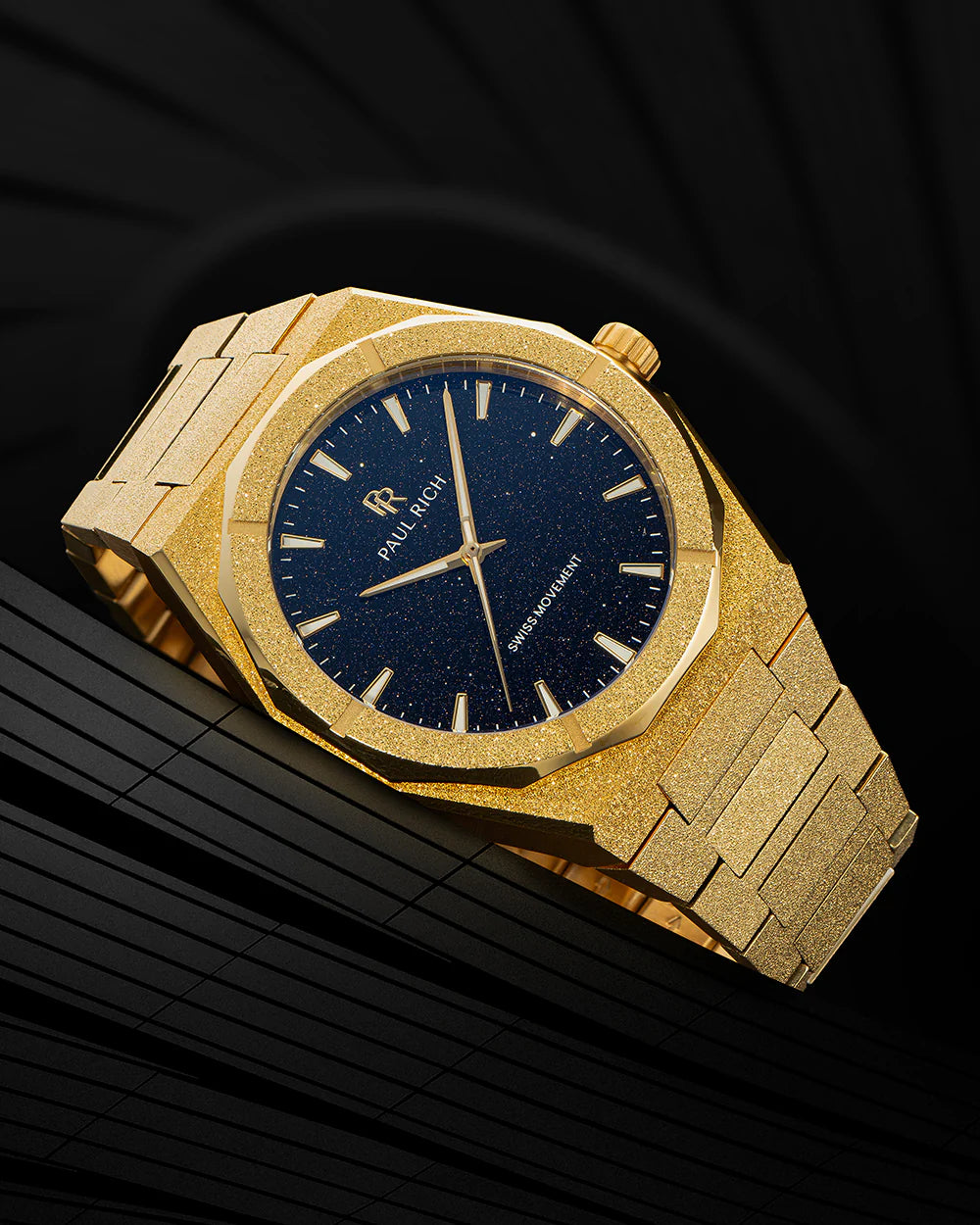 Paul Rich Frosted Star Dust II Gold Blue Dial Watch product image from The Wrist Supply