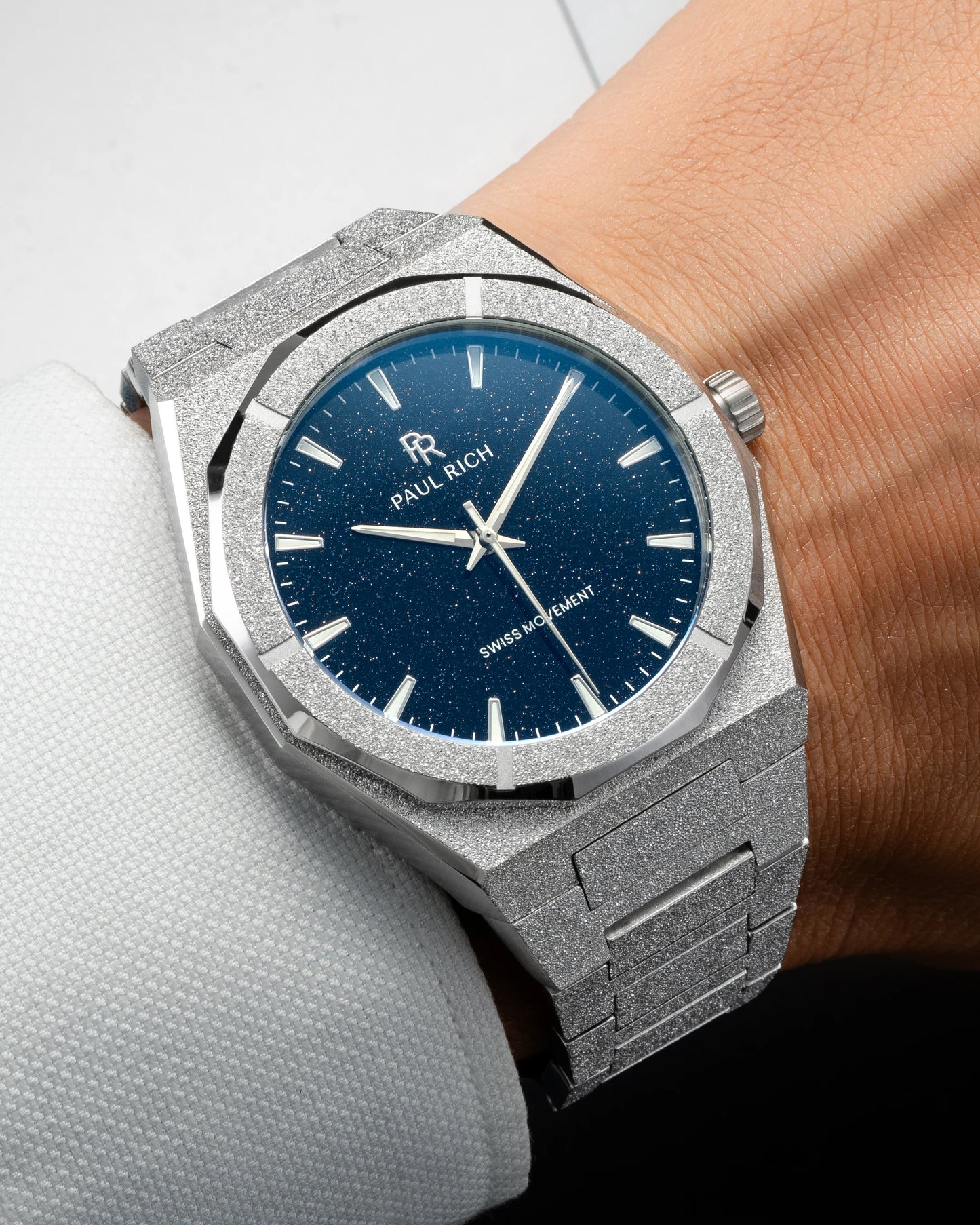 Paul Rich Frosted Star Dust II Blue Dial 43mm Watch product image from The Wrist Supply