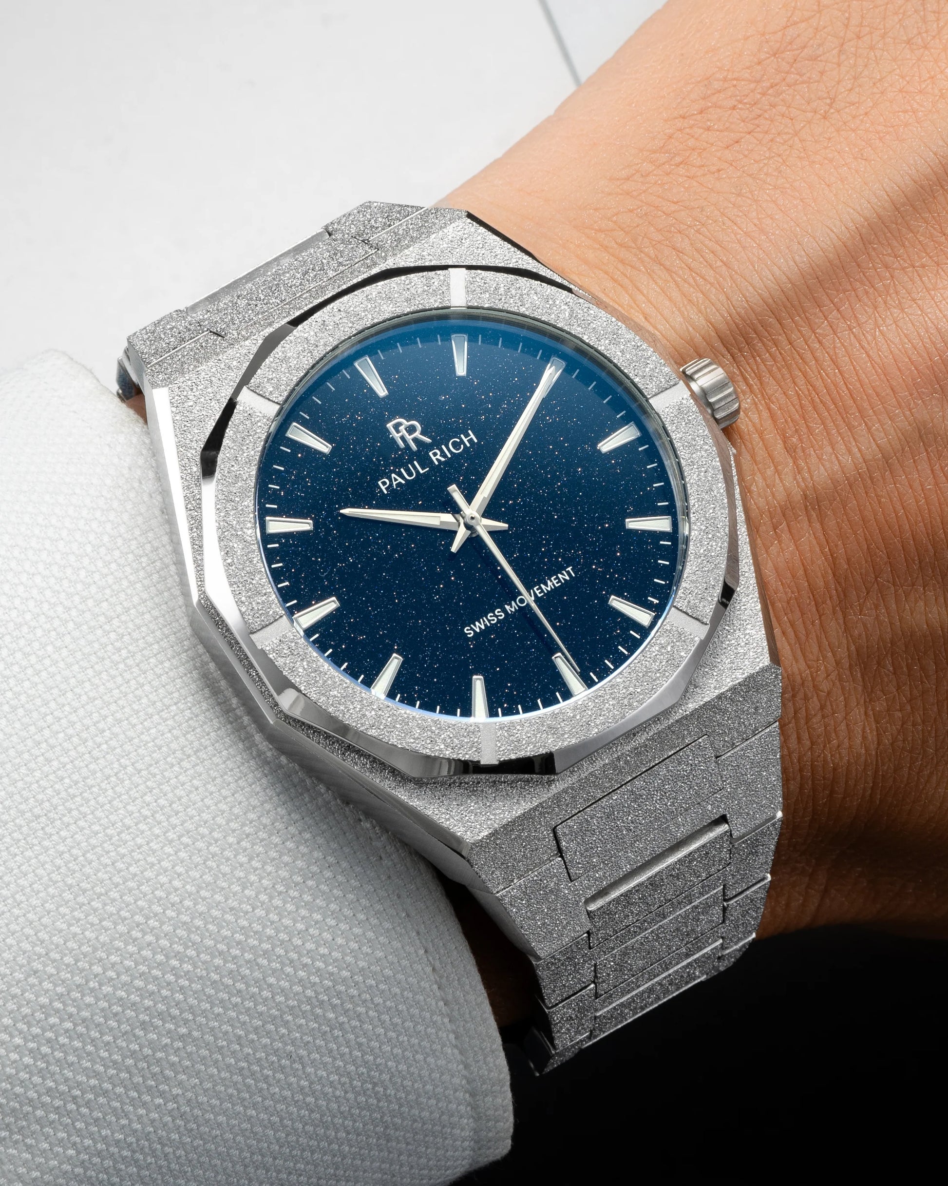 Paul Rich Frosted Star Dust II Blue Dial 43mm Watch product image from The Wrist Supply
