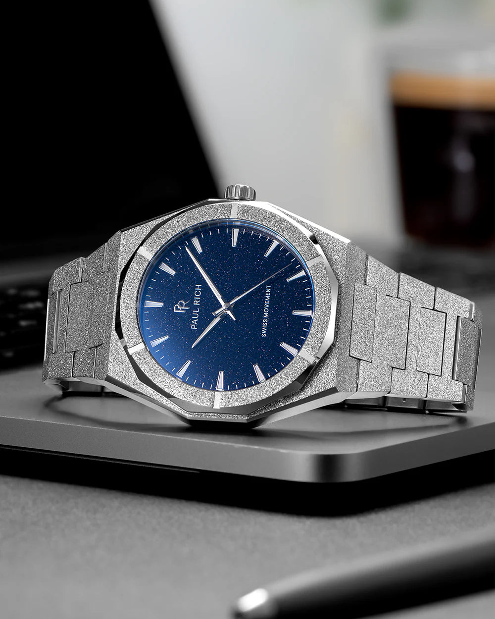 Paul Rich Frosted Star Dust II Blue Dial 43mm Watch product image from The Wrist Supply