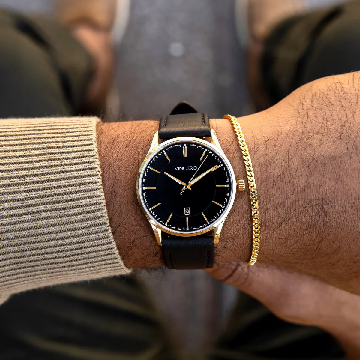 Vincero Men's Dress Watch - Gold Onyx