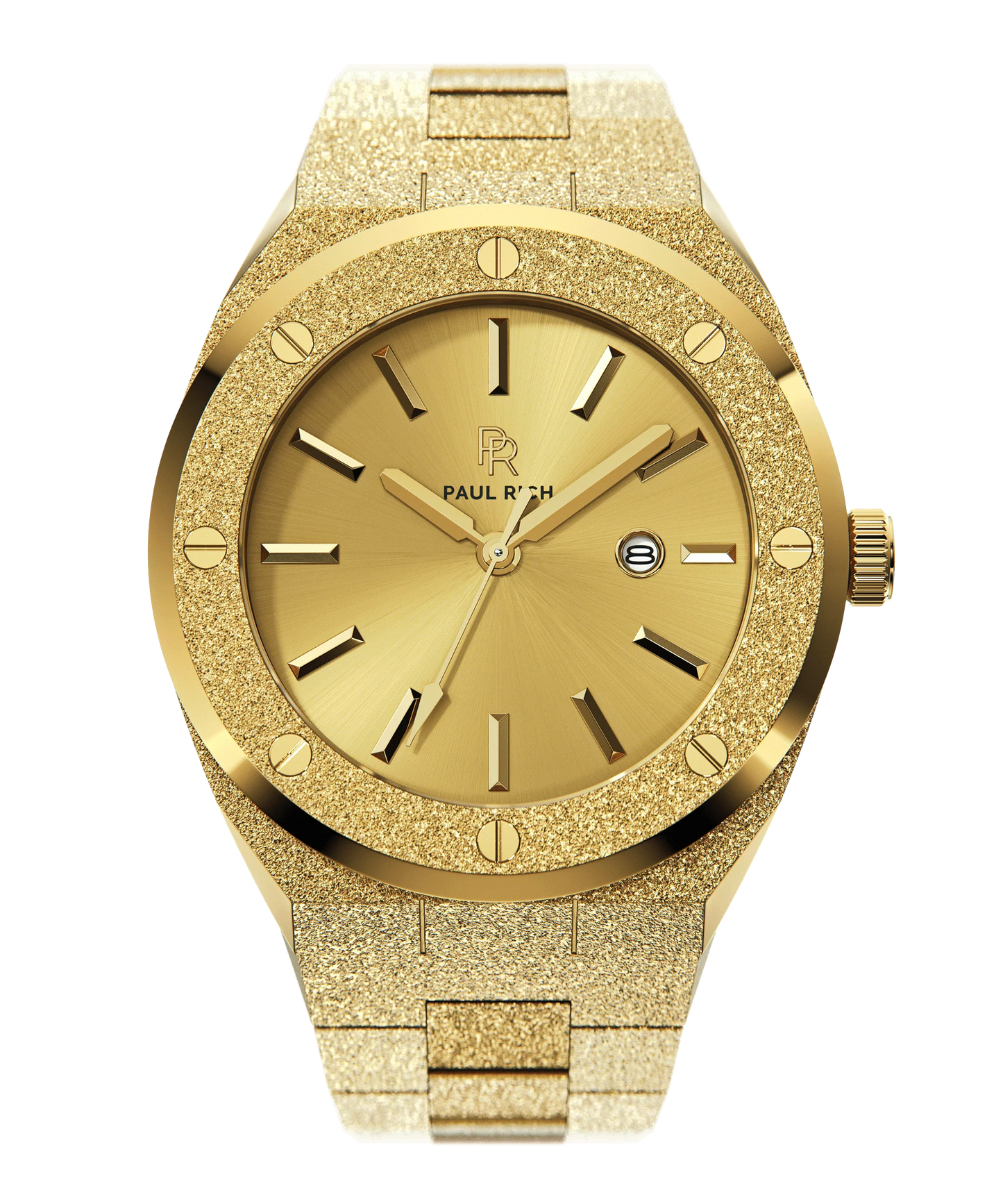 Paul Rich Frosted Midas Touch Gold | All-Gold Signature Watch | Sunray Dial | 45mm