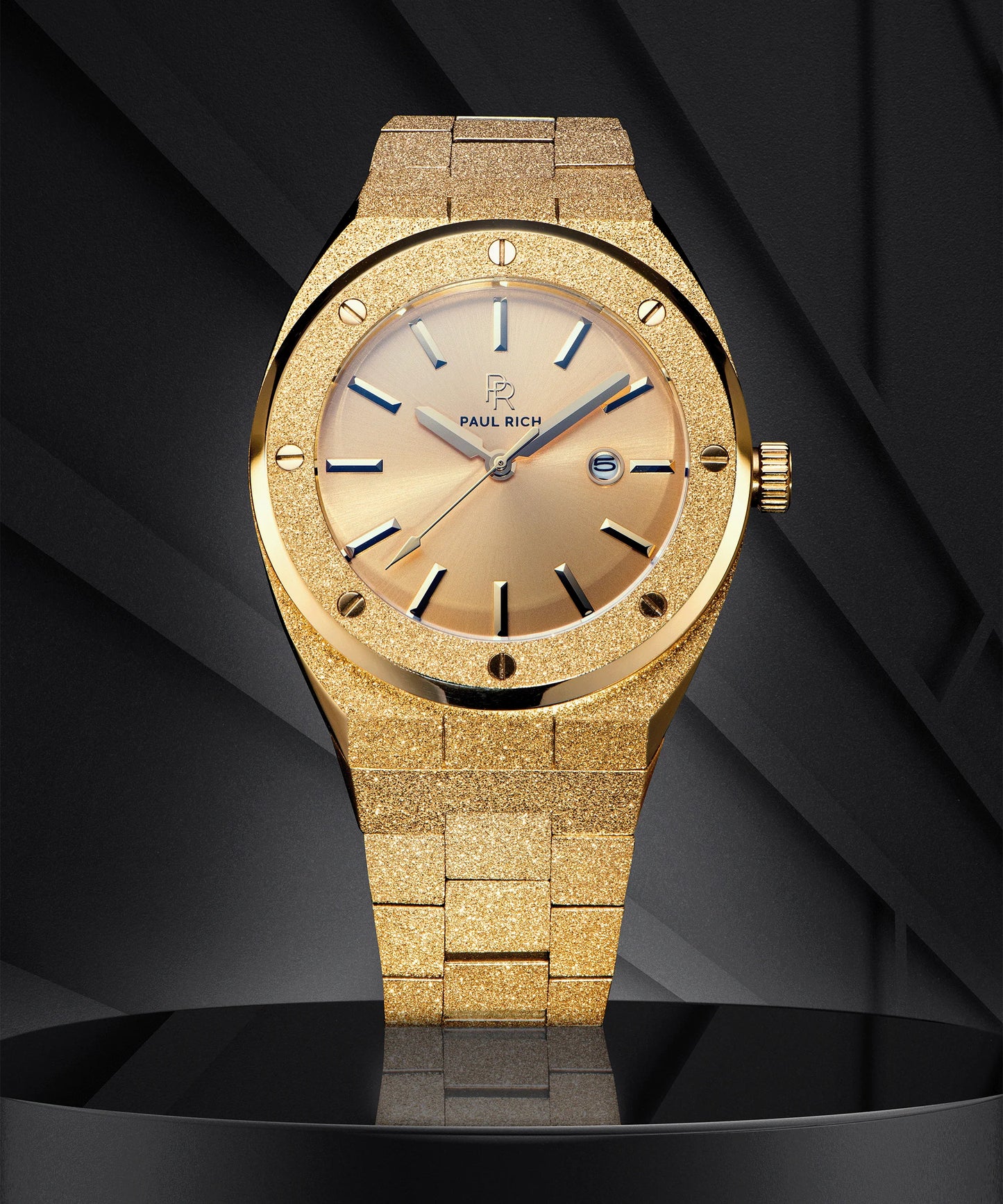Paul Rich Frosted Midas Touch Gold | All-Gold Signature Watch | Sunray Dial | 45mm