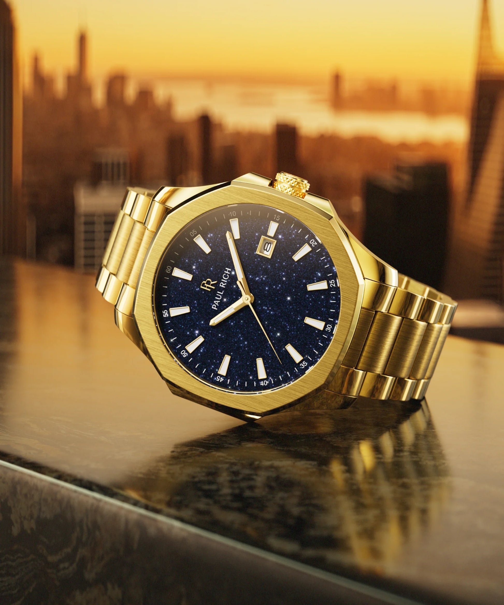 Paul Rich Mercer Gold Line Blue Dial Watch product image from The Wrist Supply