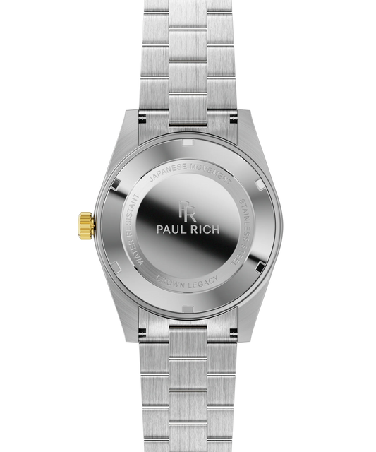 Paul Rich Crown Legacy Silver Gold – Aventurine Blue | Two-Tone Pavé Bezel | Jubilee Bracelet | 40mm