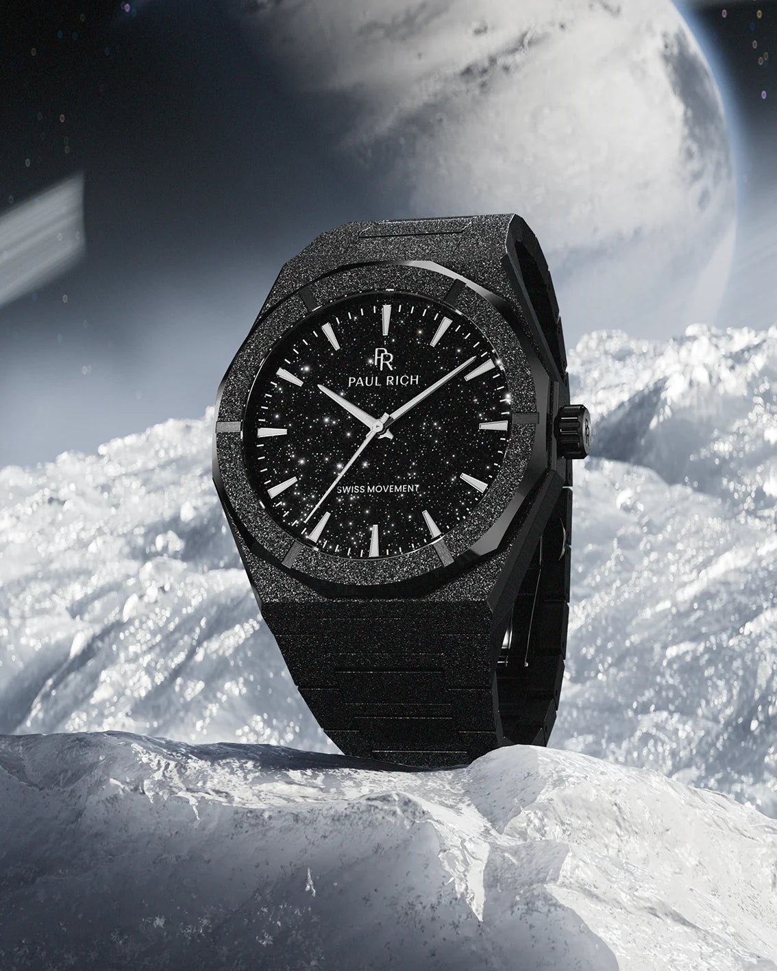 Paul Rich Frosted Star Dust II Void Black Black Dial Watch product image from The Wrist Supply