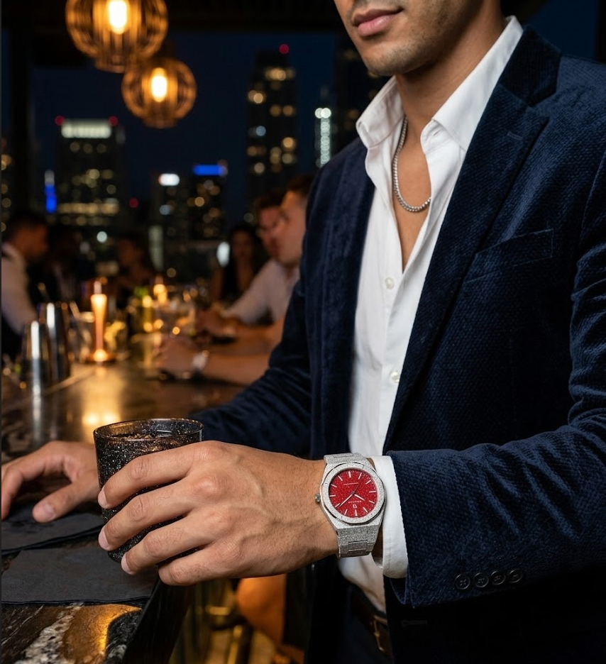Paul Rich Frosted Star Dust II Red Dial Watch product image from The Wrist Supply
