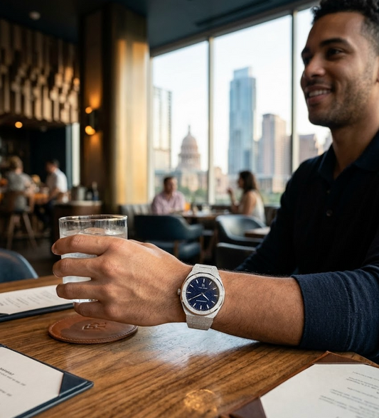 Paul Rich Frosted Star Dust II Blue Dial 43mm Watch product image from The Wrist Supply