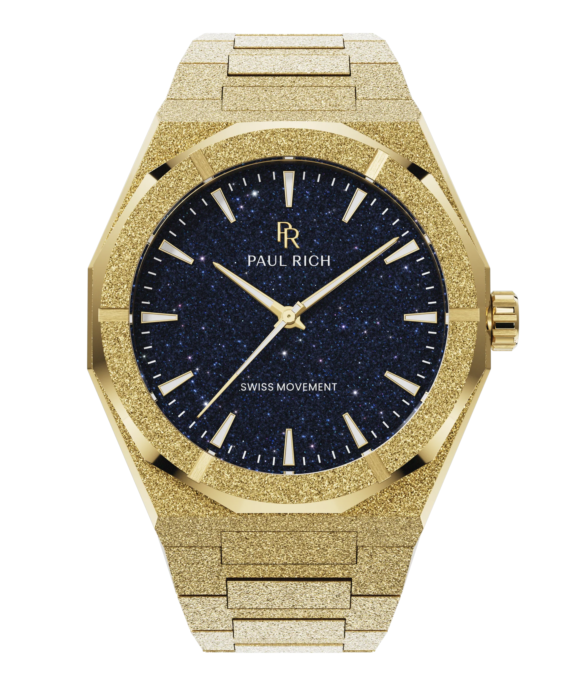 Paul Rich Frosted Star Dust II Gold Blue Dial Watch product image from The Wrist Supply