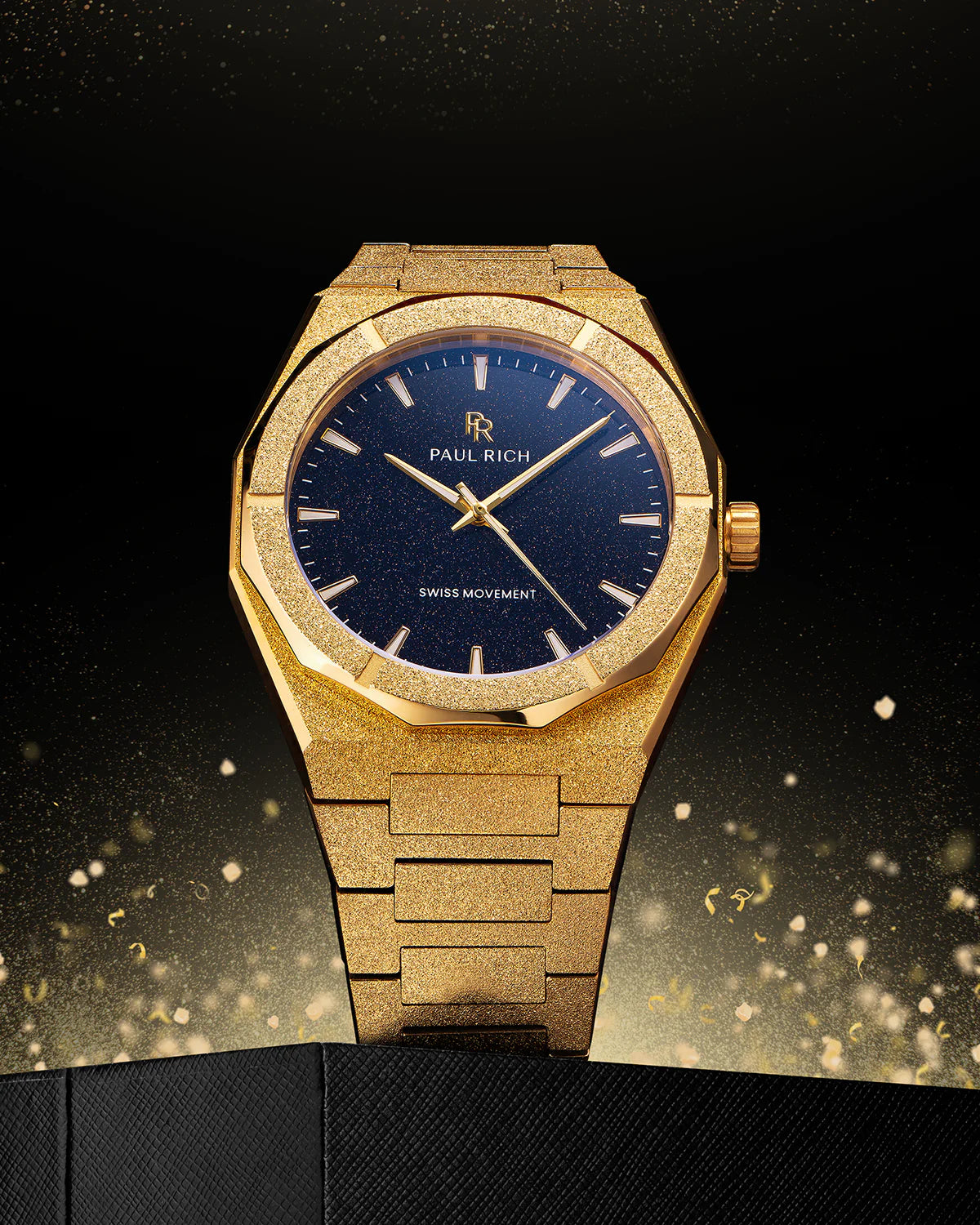 Paul Rich Frosted Star Dust II Gold Blue Dial Watch product image from The Wrist Supply