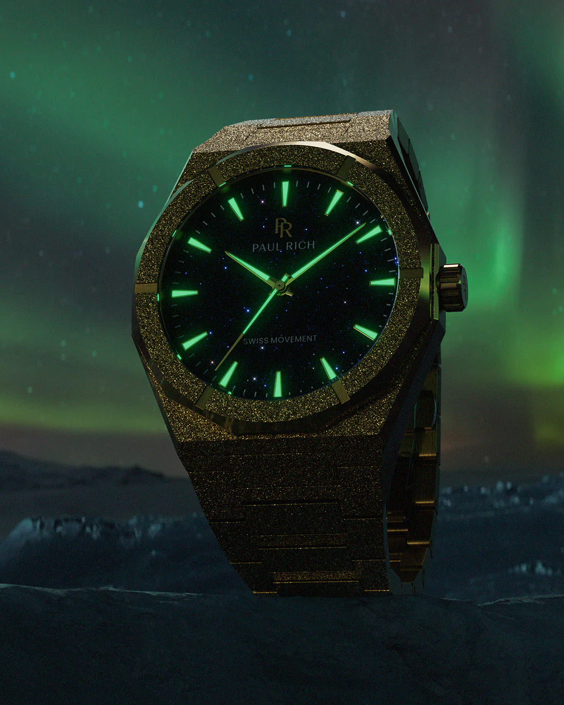 Paul Rich Frosted Star Dust II Gold Blue Dial Watch product image from The Wrist Supply