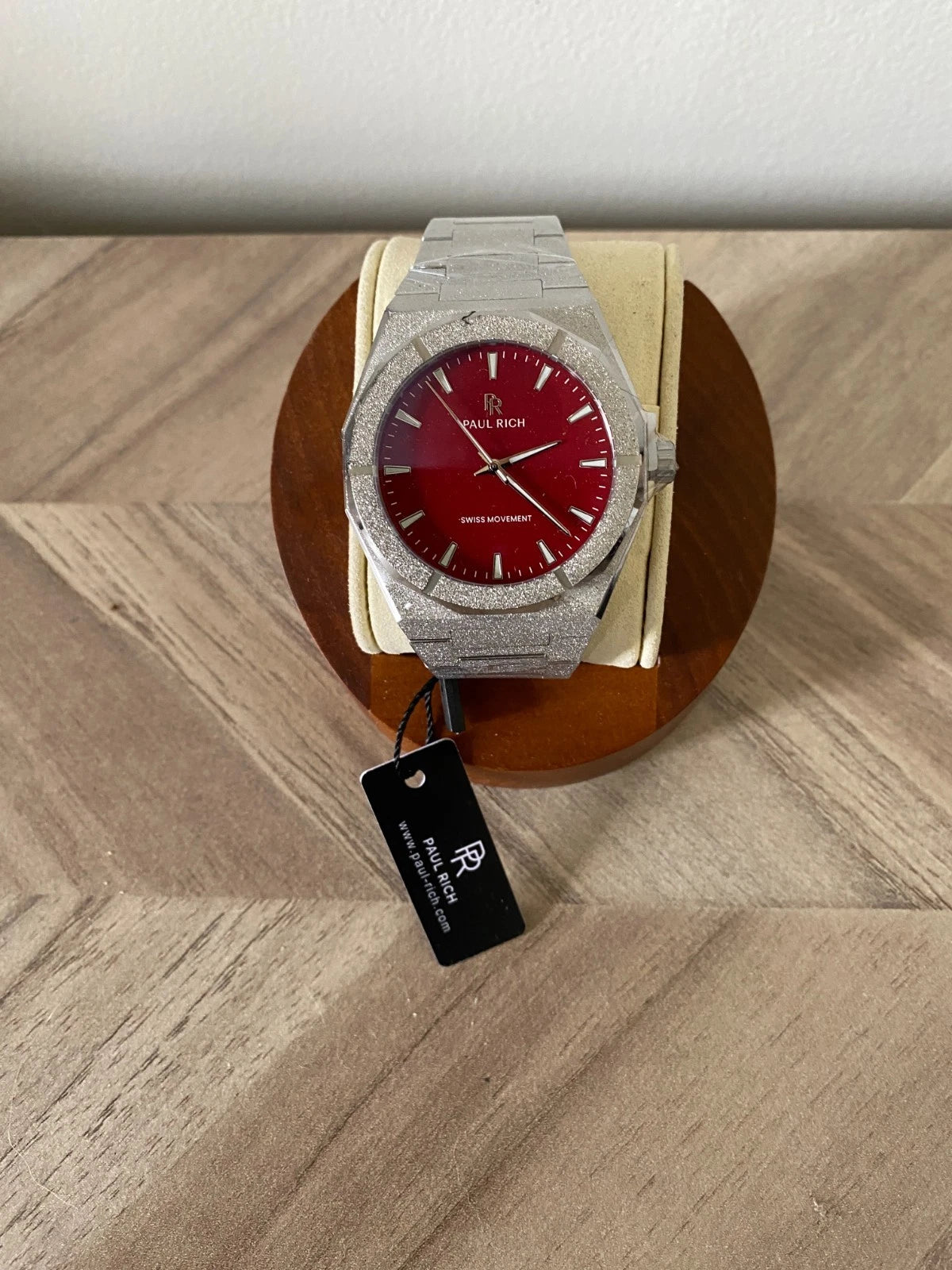 Paul Rich Frosted Star Dust II Red Dial Watch product image from The Wrist Supply