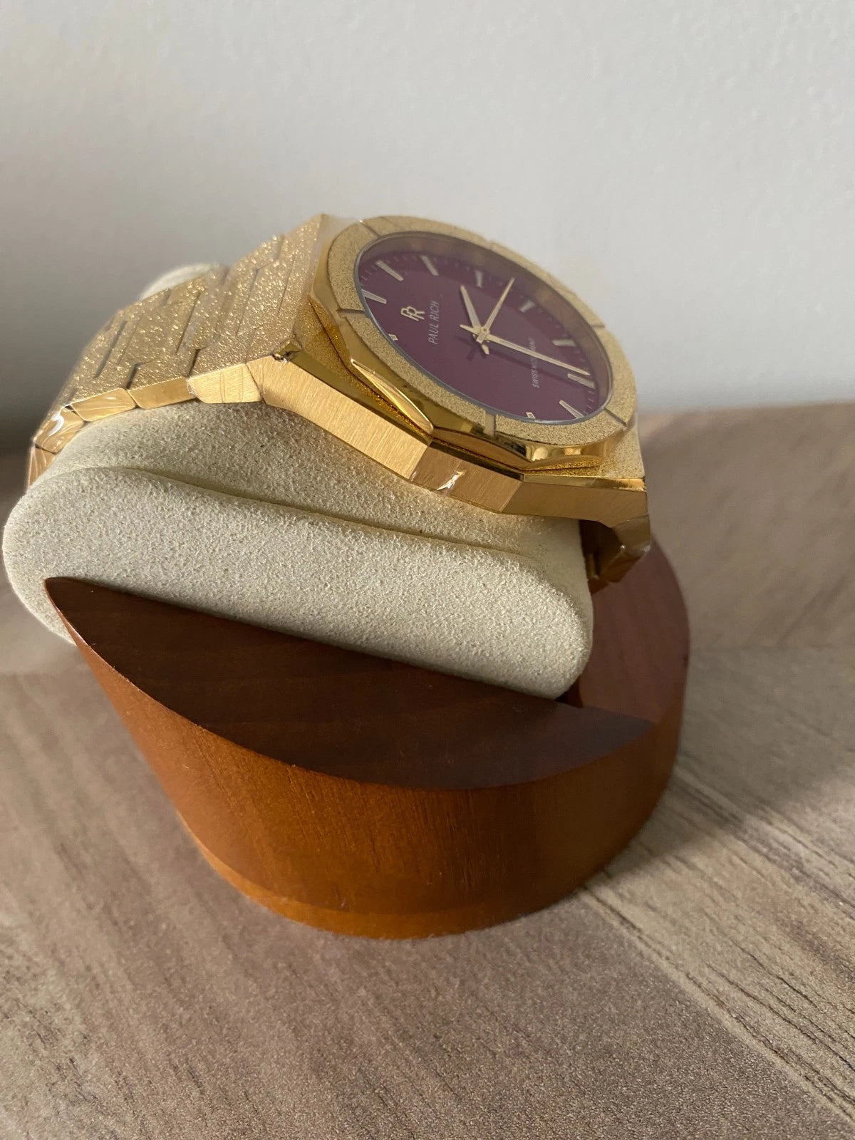 Paul Rich Frosted Star Dust II Gold Red Dial 43mm Watch product image from The Wrist Supply